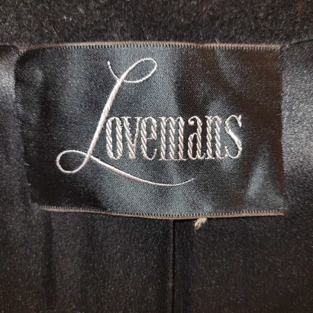 Women's 100% Wool 1960s Vintage Coat Lovemans‎ Corvella Size L  Black
